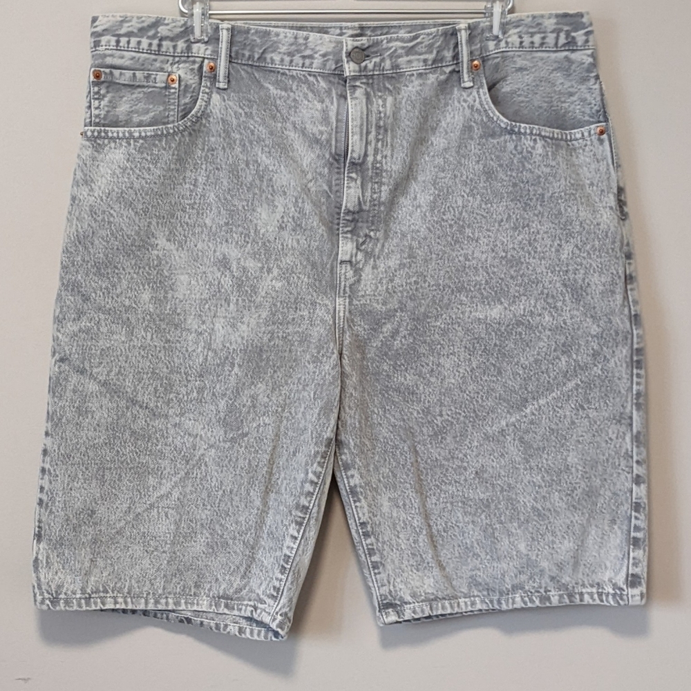 Vtg Levi's acid wash jean shorts baggy gray cotton denim high rise W42